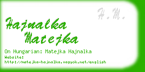 hajnalka matejka business card